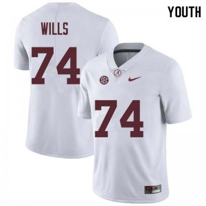 NCAA Youth Alabama Crimson Tide #74 Jedrick Wills Stitched College Nike Authentic White Football Jersey JY17T52GL
